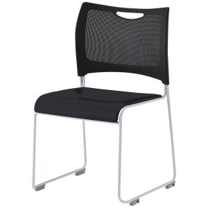 アイリスチトセ 樹脂メッシュスタッキングチェア ブラック 1脚