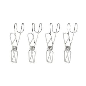 無印良品 ステンレスひっかけるワイヤークリップ 4個入 約幅2×奥行5.5×高さ9.5cm 38755586 良品計画