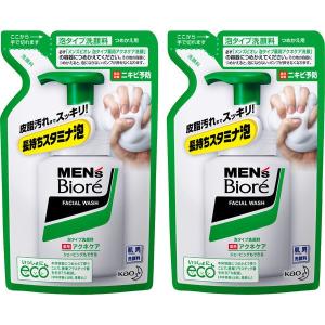 メンズビオレ 洗顔料 泡タイプ 薬用アクネケア 詰め替え 130ml 2個 もふもふ泡で洗おう！