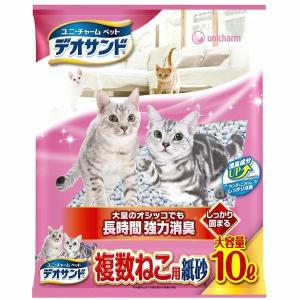 箱売り デオサンド 複数ねこ用 紙砂 10L 5袋 ユニ・チャーム