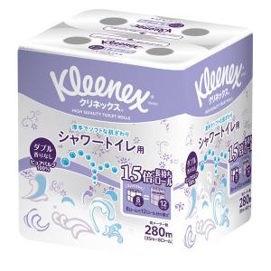 トイレットペーパー ダブル 1.5倍長持ち 8ロール 35m パルプ クリネックス シャワートイレ 無香料 1パック（1パック8ロール入） 日本製紙クレシア