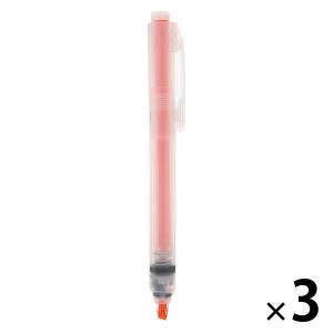 無印良品 ポリプロピレンノック式蛍光ペン オレンジ