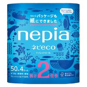 トイレットペーパー 4ロール ダブル 50m ネピア ネピエコ トイレットロール 2倍巻き 王子ネピア