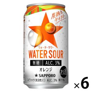チューハイ WATER SOURオレンジ 無糖 350ml×6本 炭酸水テイスト
