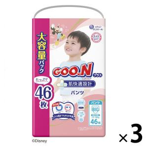 グーンプラス おむつ パンツ BIGサイズ（12〜20kg）1セット（46枚入×3パック）肌快適設計