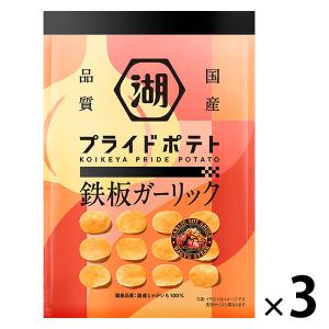 KOIKEYA PRIDE POTATO 鉄板ガーリック 3袋 湖池屋 ポテトチップス スナック菓子 おつまみ