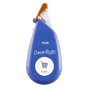 プラス マスキングテープ Deco Rush 幅6mm ブルー 買い物 51887 1個