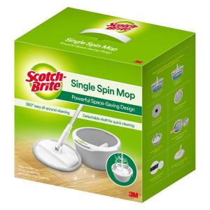3M スコッチブライト 回転モップ フロア マイクロファイバー スピンモップ 床掃除 水拭き 組立型 コンパクト 本体 1個