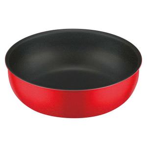サーモス デュラブルシリーズ 取っ手のとれる 炒め鍋 24cm ガス火専用 ブライトレッド KVC-024D