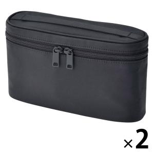無印良品 黒・約12.5×20.5×6cm ナイロン手付ポーチ・薄型 02869076 良品計画