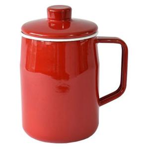富士ホーロー フィルト 0.8L オイルポット レッド 1個
