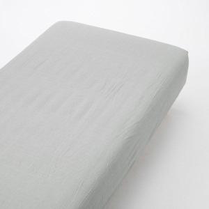 無印良品 綿洗いざらしボックスシーツ・SD/グレー 120×200×18〜28cm用 82229493 良品計画
