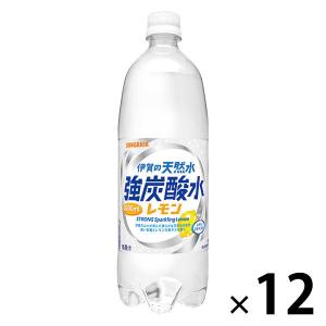 サンガリア 伊賀の天然水 強炭酸水レモン 1L 1箱