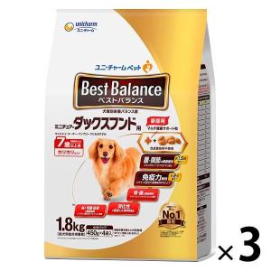 ベストバランス カリカリ仕立て 7歳以上 ミニチュアダックスフンド用 1.8kg国産 3袋 ドッグフード 犬 ドライ