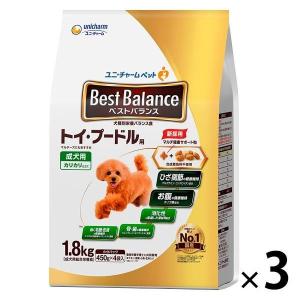 ベストバランス カリカリ仕立て 成犬 トイプードル用 1.8kg国産 3袋 ユニ チャーム ドッグフード 犬 ドライ