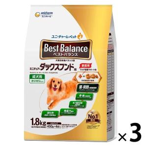 ベストバランス カリカリ仕立て 成犬 ミニチュアダックスフンド用 1.8kg国産 3袋 ドッグフード 犬 ドライ