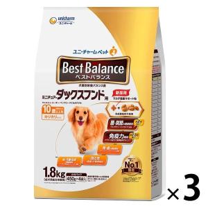 ベストバランス カリカリ仕立て 10歳以上 ミニチュアダックスフンド用 1.8kg国産 3袋 ドッグフード 犬 ドライ