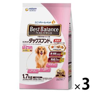ベストバランス ふっくら仕立て 13歳以上 ミニチュアダックスフンド 1.7kg国産 3袋 ドッグフード 犬 ドライ