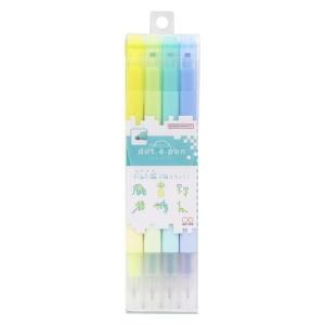 四角マーカー dot e pen（ドット・エ・ペン）4色セットB