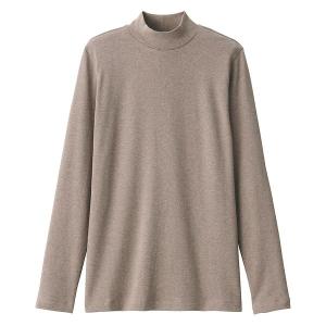 無印良品 ストレッチフライス編みハイネック長袖Tシャツ 婦人 L モカブラウン 良品計画