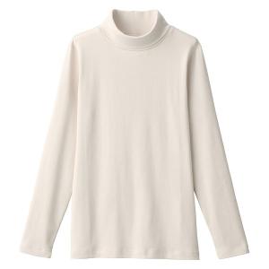 無印良品 ストレッチフライス編みタートルネック長袖Tシャツ 婦人 M サンドベージュ 良品計画