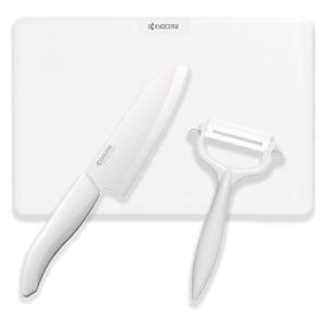 京セラ KYOCERA ギフトパック3点セット（三徳包丁14cm＋ピーラー＋まな板）ホワイト