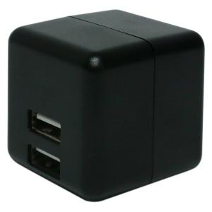 ミヨシ キューブ型 USB-ACアダプタ 2ポート 自動出力制御IC搭載