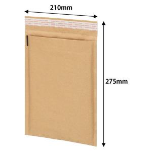 紙緩衝材クッション封筒 275×210mm B5対応サイズ 茶 開封テープなし 1パック スマイル