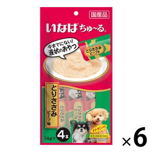 いなば ちゅーる とりささみ ビーフ味 国産（14g×4本）6袋 ちゅ〜る ドッグフード 犬 おやつ