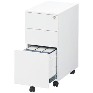 Ceha プレノデスクシステム スチールキャビネット 3段 ホワイト 幅300×奥行470mm×高さ616mm 1台