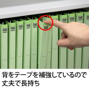 プラス 背補強フラットファイル A4タテ グリーン 緑 10冊 79436