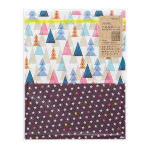 ラッピング袋 片面透明 ジッパー付 L 水彩森柄 1袋 デザインフィル 18793006