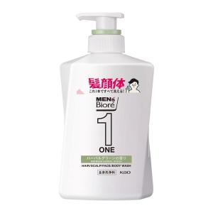 メンズビオレ ONE 髪顔体 オールインワン全身洗浄料 ハーバルグリーンの香り 本体 480ml 1本 全身のケアこれ1本