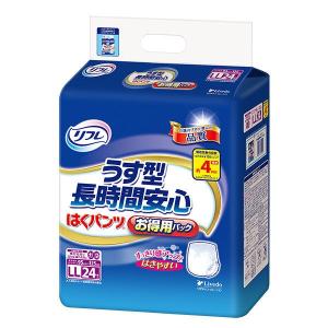 リフレ はくパンツうす型長時間安心お得用パック 大人用紙おむつ うす型パンツ LLサイズ 1個 リブドゥコーポレーション