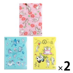 プラス ぴったりすっきりホルダー 洋形2号 限定 鳥獣戯画 2セット（3枚入×2） ファイル 88210