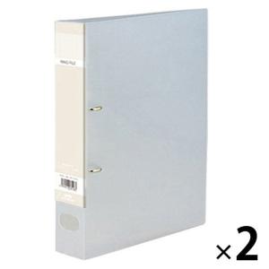 セキセイ ロックリングファイル D型2穴 A4タテ 背幅67mm クリアー F-552-90 2冊