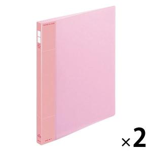 コクヨ ポップリングファイル スリム A4タテ 丸型2穴 背幅21mm 100枚収容 ピンク フ-PS410P 2冊