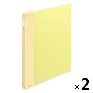 コクヨ ポップリングファイル スリム A4タテ 丸型2穴 背幅21mm 100枚収容 黄色 フ-PS410Y 2冊