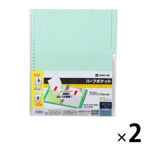 キングジム ハーフポケット A4タテ 単色 2袋（10枚入×2）