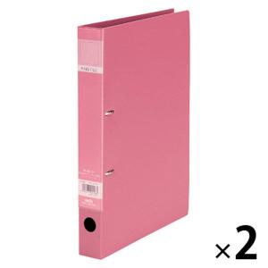 セキセイ ロックリングファイル D型2穴 A4タテ 背幅37mm ピンク F-522-21 2冊