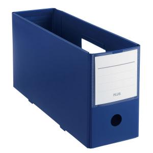 プラス PPボックスファイル+ A4ヨコ ハーフサイズ 背幅100mm ネイビー 紺 76000