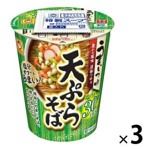 カップ麺 うまいつゆ 塩分30%オフ 天ぷらそば 72g 1セット（3個）