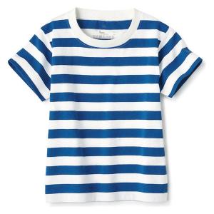 無印良品 天竺編みTシャツ ベビー 90 アクアブルー柄