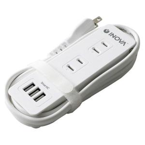 延長コード 電源タップ 1m 4個口 USB-A×3ポート INOVA タプマイト