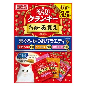 いなば CIAO チャオ キャットフード 猫 クランキー ちゅ〜る和え まぐろ かつおバラエティ 国産1袋 おやつ