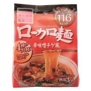 アイケイ ローカロ麺 辛味噌チゲ風3食入 1個（3食入）　インスタント　カロリー控えめ　こんにゃく粉