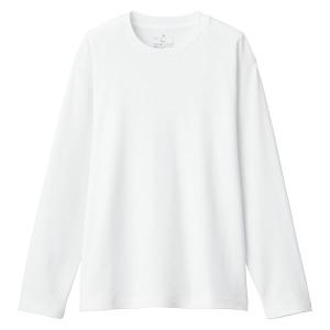 無印良品 スムース編みクルーネック長袖Tシャツ 婦人 M 白 良品計画