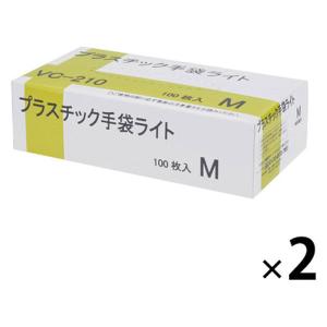プラスチック手袋ライト パウダーイン Mサイズ VC-210