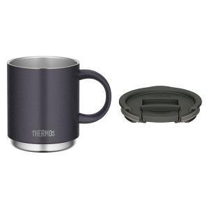 サーモス（THERMOS）真空断熱マグカップ350ml メタリックグレー＆マグカップ用フタ　ダークグレー