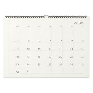 無印良品 バガスペーパー月曜始まり壁掛けカレンダー 2023年1月〜12月 A3横型 良品計画